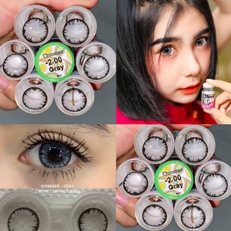 คอนแทคเลนส์ บิ๊กอาย รุ่น Chimmer/Shimmer/Icy-x สีเทา/ตาล มีค่าสายตา - รูปที่ 4