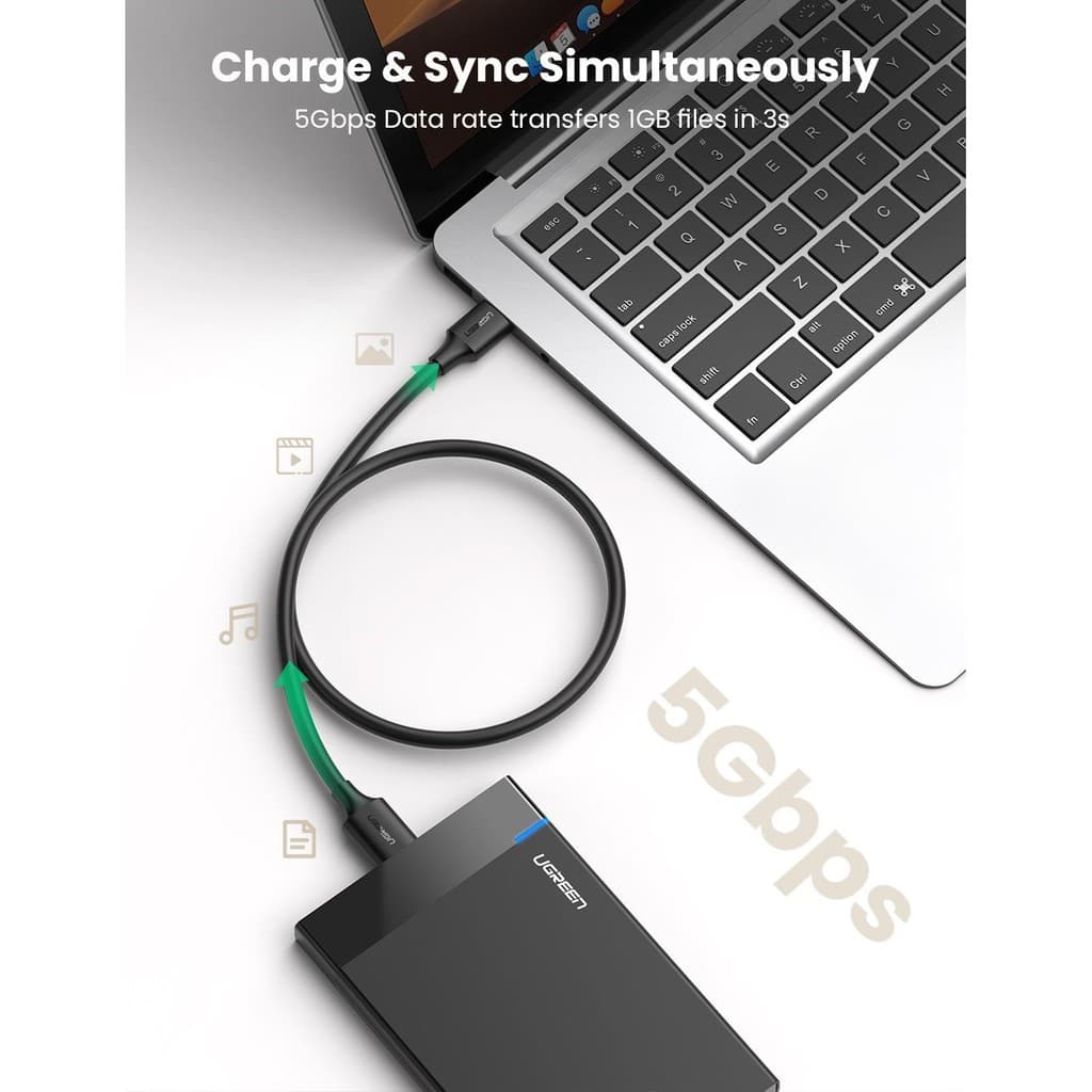 UGREEN รุ่น US130 สายเคเบิ้ล USB3.0 to Micro-B3.0 Gold-plated ความยาวสาย 0.25-2 เมตร รูปที่ 6