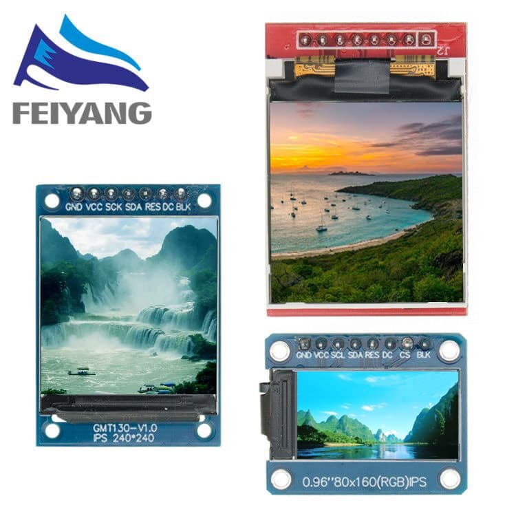 โมดูลไดร์ฟ IC หน้าจอ TFT 0.96 1.3 1.44 นิ้ว IPS 7P SPI HD 65K LCD ST7735 80*160 สําหรับ Arduino รูปที่ 2