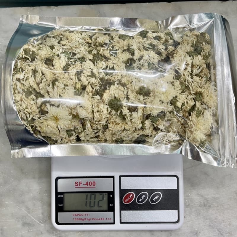 ชาดอกเก๊กฮวยขาว 100 กรัม White Chrysanthemum tea 杭白菊茶 เก๊กฮวยขาว ดอกเก๊กฮวยขาว เก็กฮวย รูปที่ 6