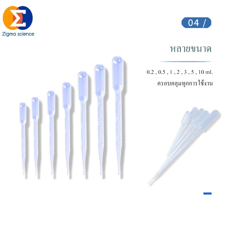Zigma science - Dropper, Pasteur pipette, Tranfer pipette, ที่หยดของเหลว ที่ดูดของเหลว ขนาด 0.2, 0.5, 1, 2, 3, 5, 10 ml. รูปที่ 7