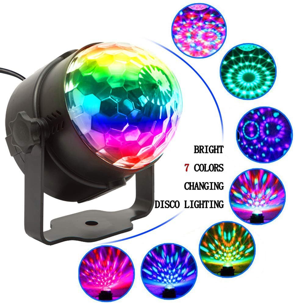 3D ไฟปาร์ตี้ ไฟพาร์ ไฟดิสโก้ ไฟเทค ตามจังหวะเพลง LED Party Light Colorful Disco Stage Lighting แสงบรรยากาศคริสต์มาส รูปที่ 4