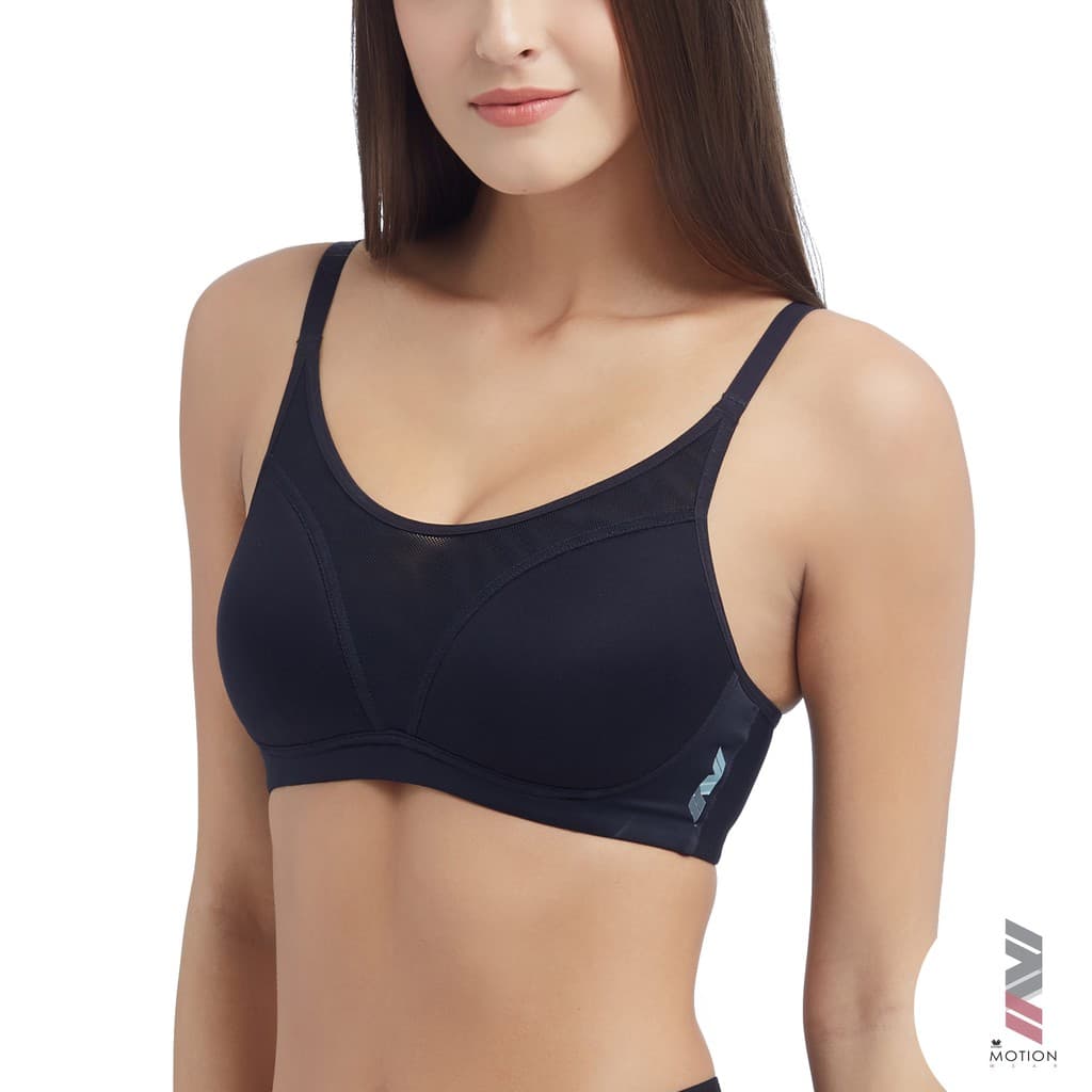 Wacoal Motion Wear บราออกกำลังกายวาโก้ Level 2 รุ่น WR1513 สีดำ รูปที่ 1