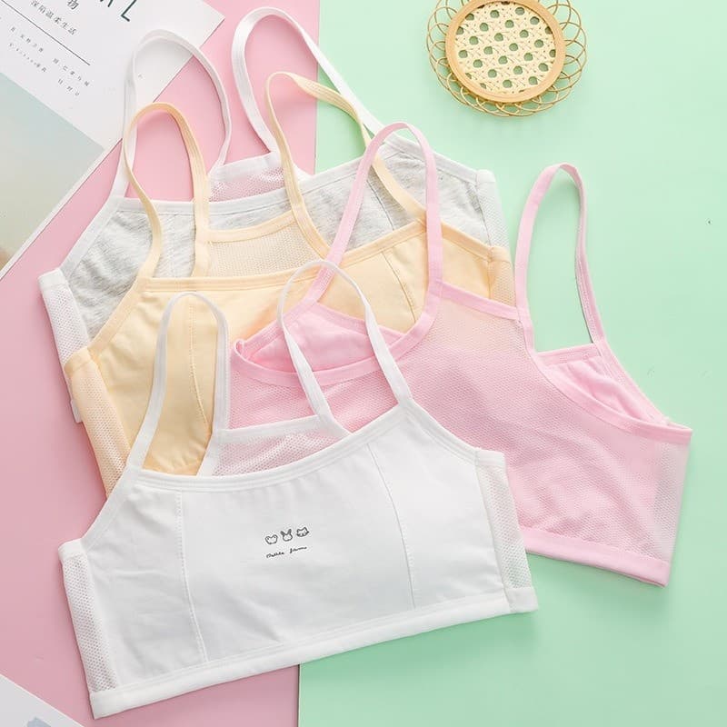 เสื้อซับในเด็ก ชุดชั้นในเด็ก ครึ่งตัวแบบสวม สีพื้น ชั้นในเด็กผู้หญิง บราเด็กสาว สายเดี่ยว ใส่สบาย September27_th รูปที่ 1