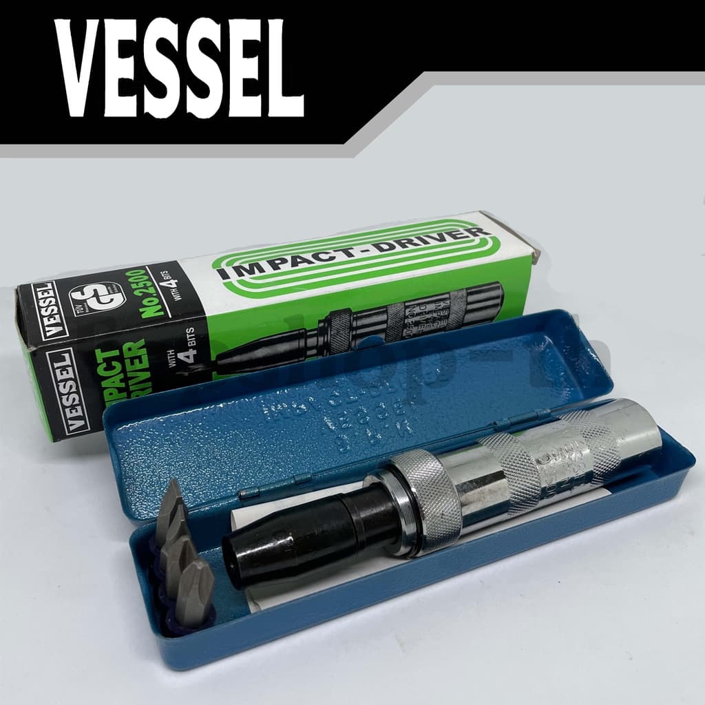 ไขควงตอก พร้อมหัวไขควง 4 หัว ชุดไขควงตอก 5 ตัวชุด Vessel รูปที่ 2