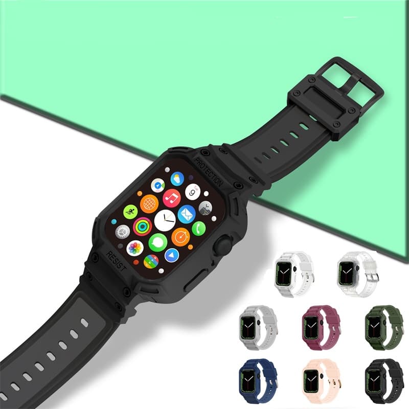 เคส + สายซิลิโคน ชุดป้องกัน สำหรับ Apple Watch Strap Series 11 10 Ultra 2 9 8 7 6 5 SE 4 3 สายนาฬิกา Band iWatch 49 46 45 44 42 41 40 38mm รูปที่ 9