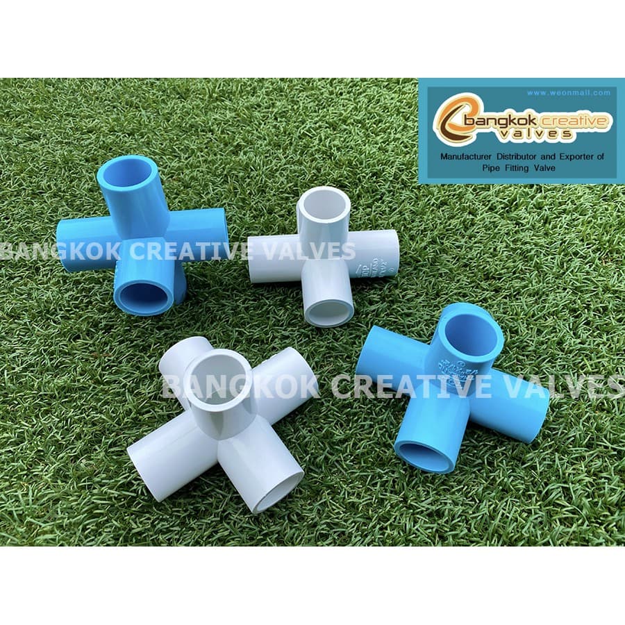 ข้อต่อ PVC ห้าทาง ข้อต่อห้าทาง ห้าทาง สีฟ้า/สีขาว A3 รูปที่ 2