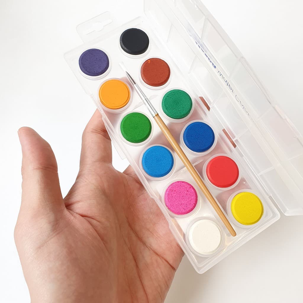 Horse สีน้ำแบบก้อน 12 สี + พู่กัน แบบกล่องพร้อมใช้งาน Water Color H-2007 รูปที่ 2