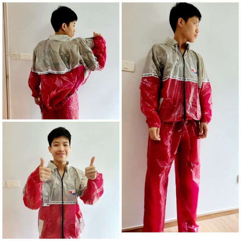 ชุดกันฝน PVC สุดเท่ ฟรีไซส์ เสื้อ+กางเกง ส่งภายใน 24 ชม รูปที่ 4