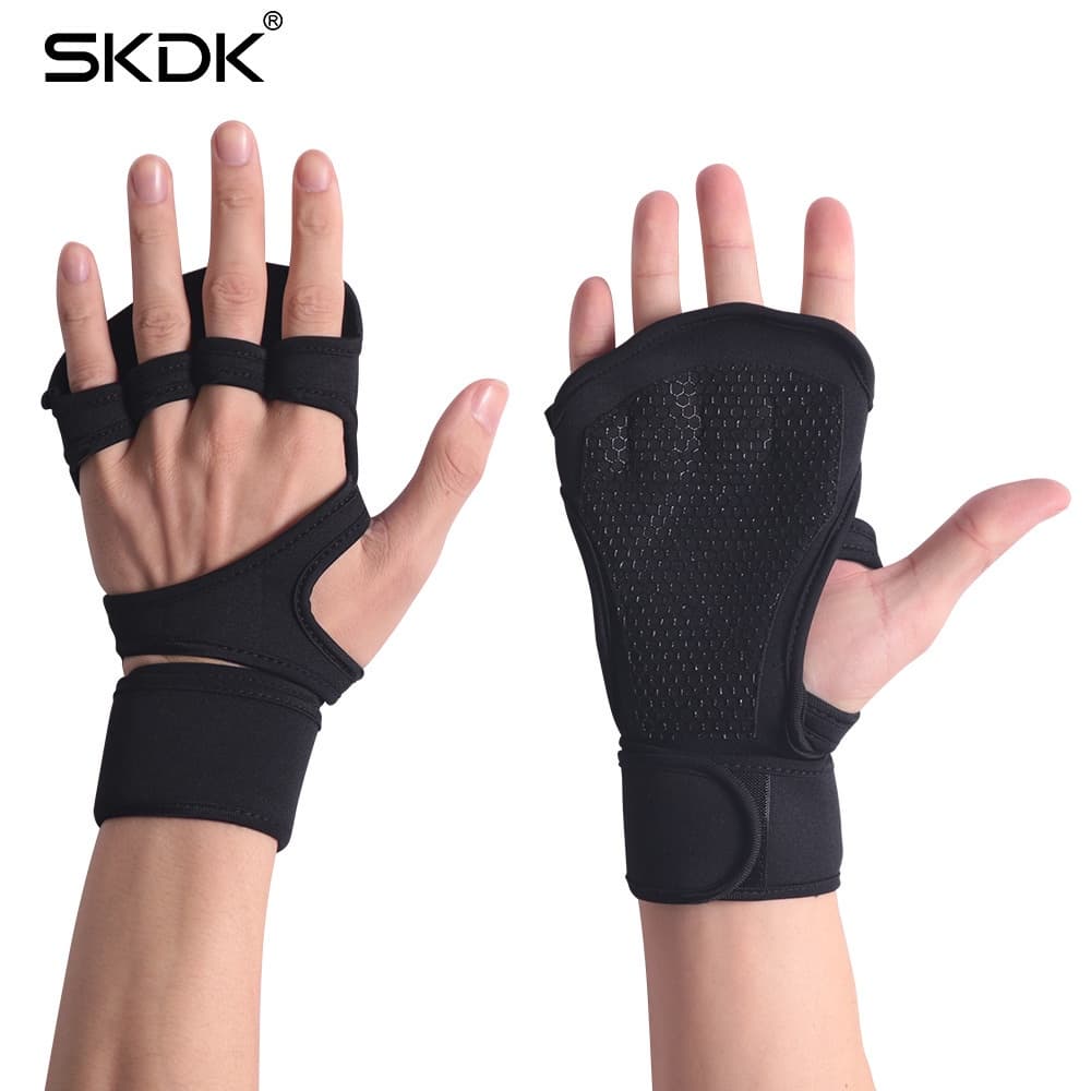 ทักแชทลด15%! ถุงมือฟิตเนส SKDK เซฟข้อมือ ถุงมือออกกำลังกาย ถุงมือยกน้ำหนัก หนังกลับ ช่วยรัดข้อมือ รูปที่ 6