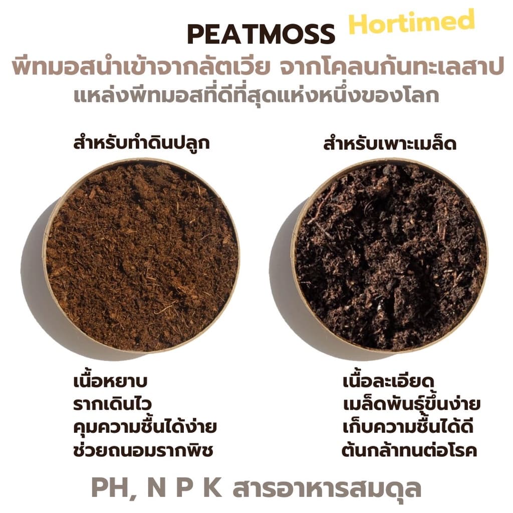 พีทมอส Peatmoss พีทมอสทำดินปลูกและแบบเพาะเมล็ด นำเข้าจากลัตเวีย รูปที่ 2