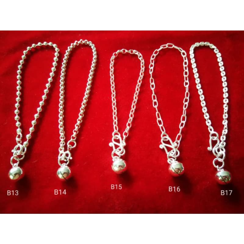 สร้อยข้อมือเงินแท้ ขนาด สร้อยเด็ก และ สร้อยผู้ใหญ่ แบบ B13-B17 รูปที่ 1