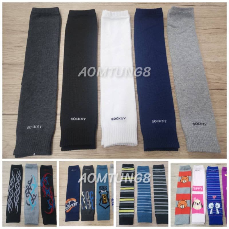 ปลอกแขนกันแดด ยี้ห้อ Socksy เนื้อหนา นุ่ม เนื้อไหมพรม ระบายอากาศได้ดี รูปที่ 3