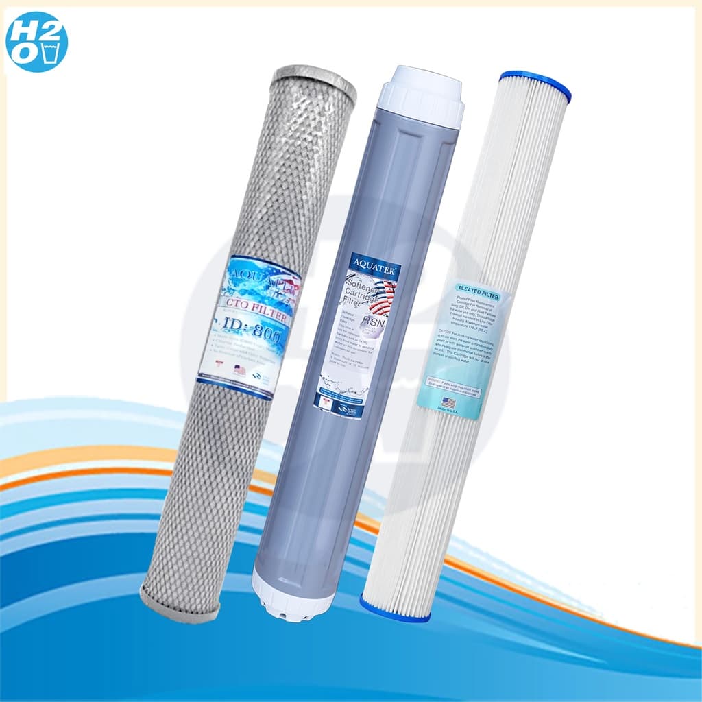 AQUATEK ชุดไส้กรองน้ำ 3 ขั้นตอน ขนาด 20 นิ้ว รุ่น ไส้กรองจีบ / Resin / CTO เกรดPremium ตู้น้ำหยอดเหรียญ รูปที่ 4