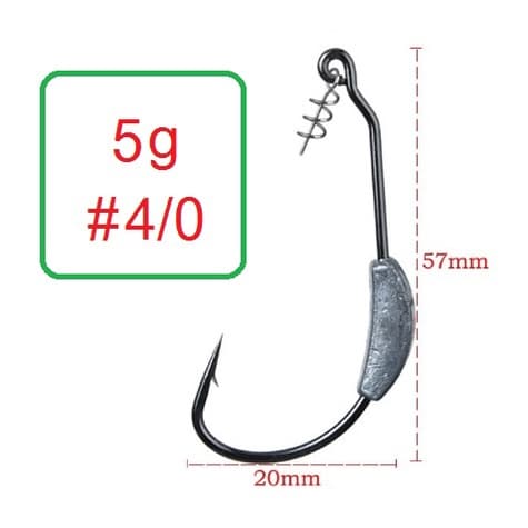 ] ตัวเบ็ด หนอนยาง เหยื่อยาง พร้อม ตะกั่ว และ SCREW WORM KEEPER น้ำหนัก 2-9 กรัม จำหน่ายชุดละ 5 ตัว รูปที่ 7
