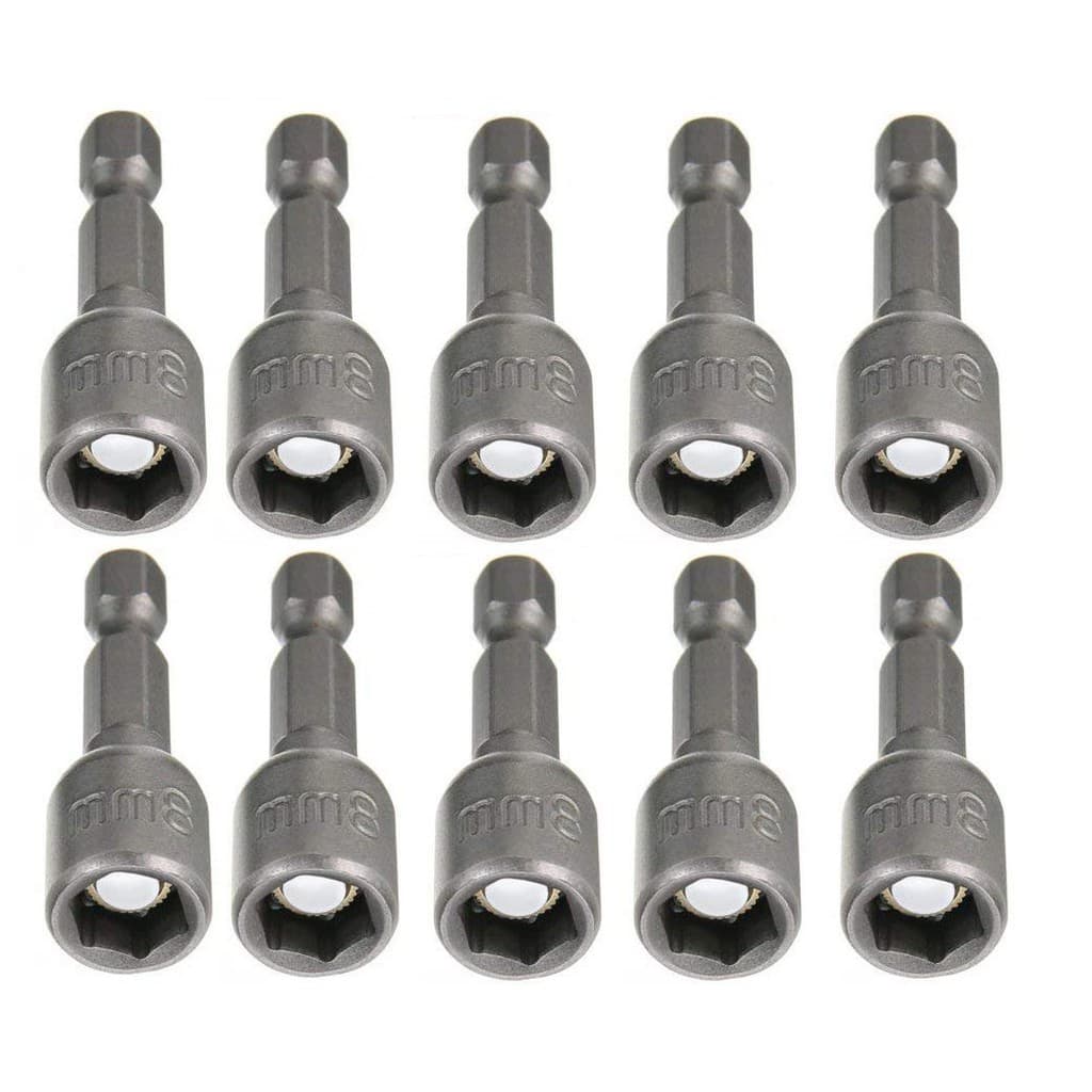 จำนวน 10 ตัว หัวบล็อค ยิงน็อต บล็อคขันสกรูใส่สว่าน เบอร์ 8,10 มม. Magnetic Power 8,10 mm. 10 PieceTHE TOOLS รูปที่ 1