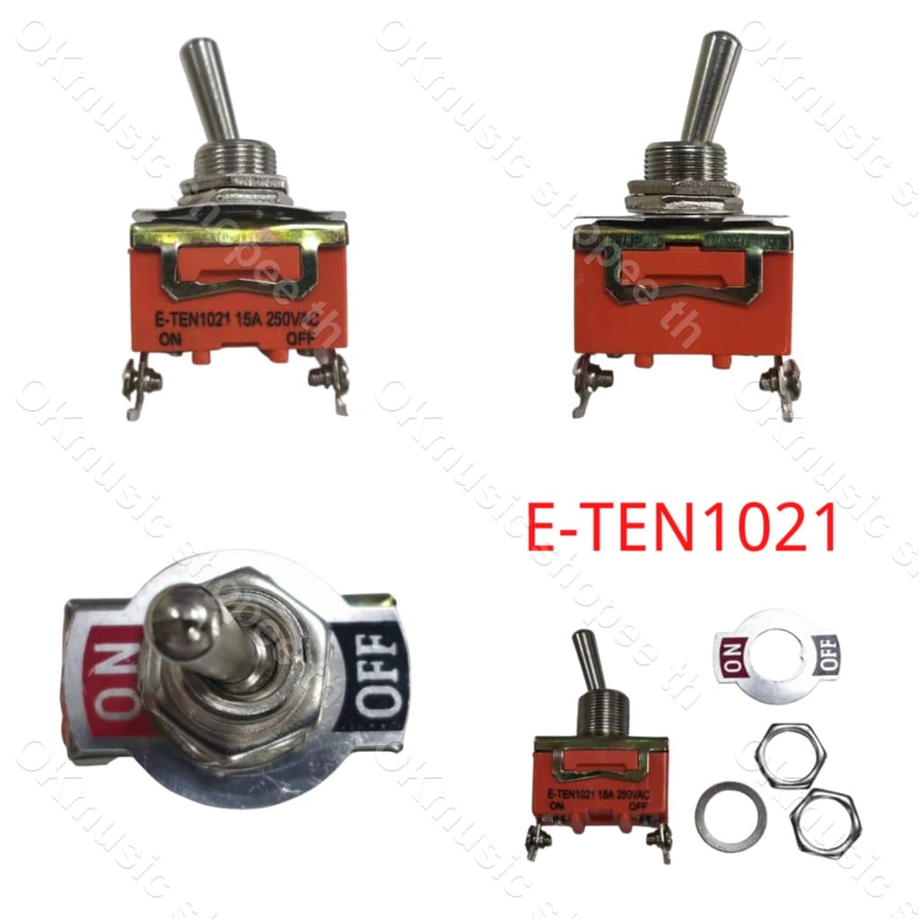 1 ชิ้น สวิทช์สลับ สีส้ม e-ten1021 2-pin on-off 15A 250V / สวิตซ์ mts - 102 spdt 6A 125VAC/3Aa 250VAC รูปที่ 5