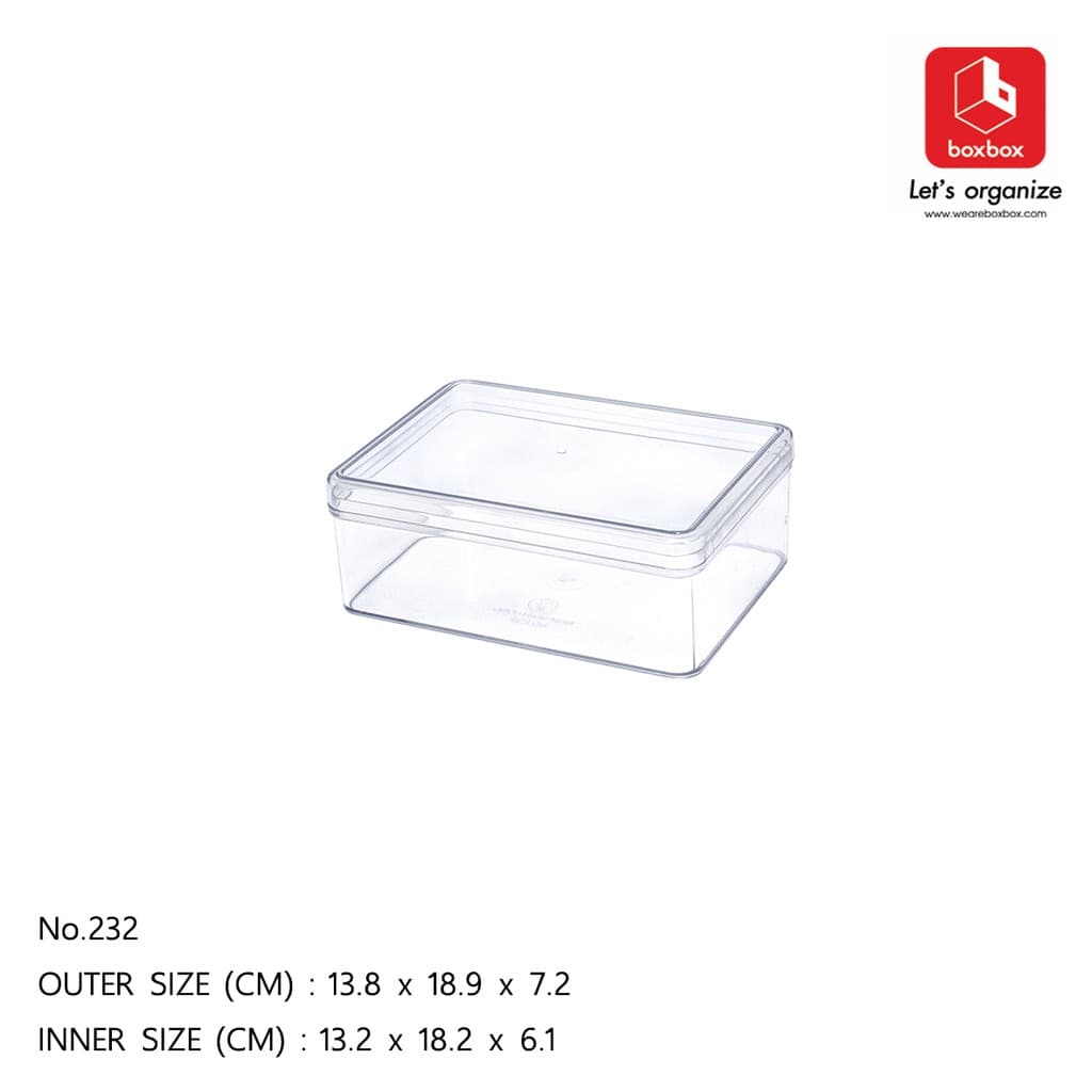 boxbox No.232 L ขนาด 13.8 x 18.9 x 7.2 ซม.กล่องพลาสติกใสอเนกประสงค์ กล่องเก็บอุปกรณ์ เครื่องประดับ 1102328 รูปที่ 3