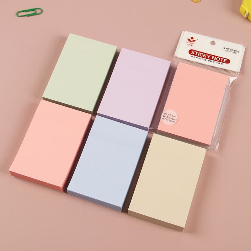 กระดาษโน้ต มีกาวในตัว รุ่น Premium sticky note กระดาษสีพาสเทล 100 แผ่น มีหลายสี หลายแบบ รูปที่ 8
