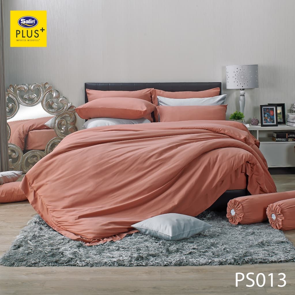 Satin Plus ใหม่นุ่มมาก ชุดผ้าปู 3.5 ฟุต3ชิ้น+ผ้านวม60"x80" Solid PS รูปที่ 6