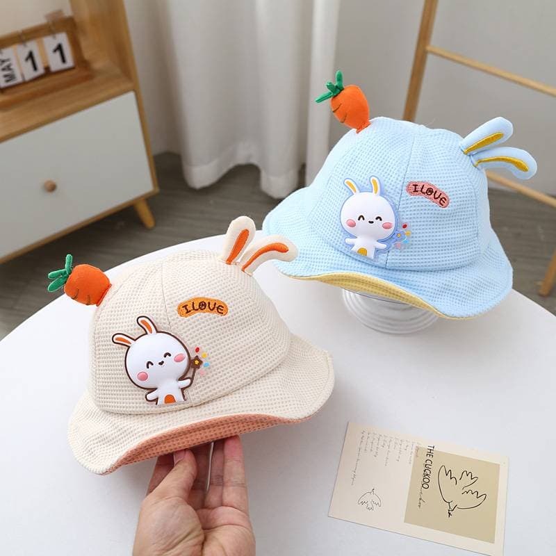หมวกเด็ก 6เดือน-24เดือน รอบหัว:46-48 cm. หมวกบักเก็ตติดตุ๊กตากระต่าย รูปที่ 5