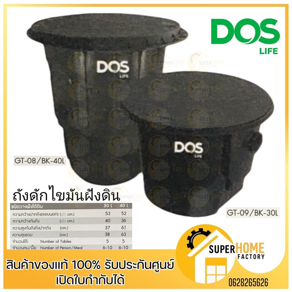 DOS ถังดักไขมัน G-TEK 30L / 40ลิตร GT-09/BK ถังดักไขมันใต้ดิน บนดิน ถังดักไขมันใต้ซิ้งค์ SAFE 20L บนดิน ถังดัก รูปที่ 2