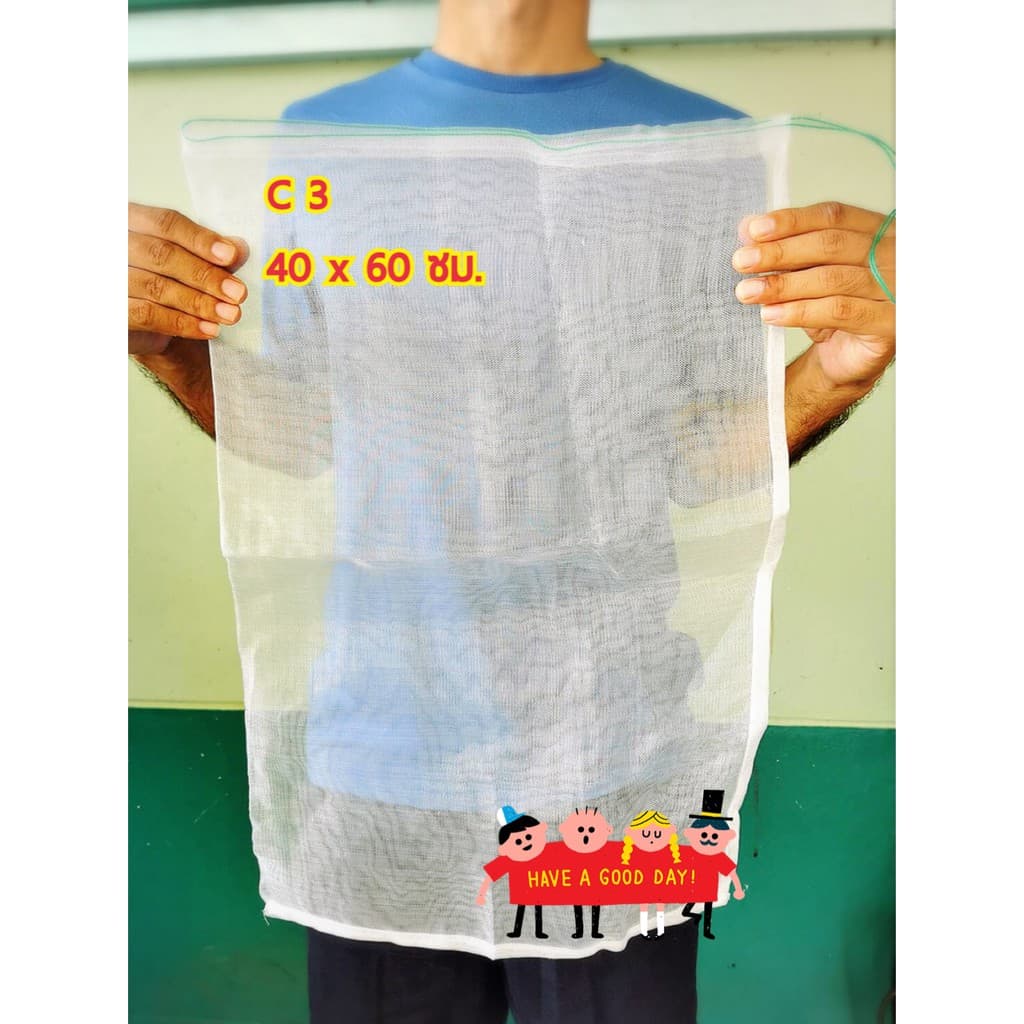 แพคละ 10 ใบ ถุงตาข่ายไนล่อนตาถี่ ขนาด 40 x 60 ซม. ห่อส้มโอ ห่อทุเรียน ห่อผลไม้ ราคา 200 บาท รูปที่ 5