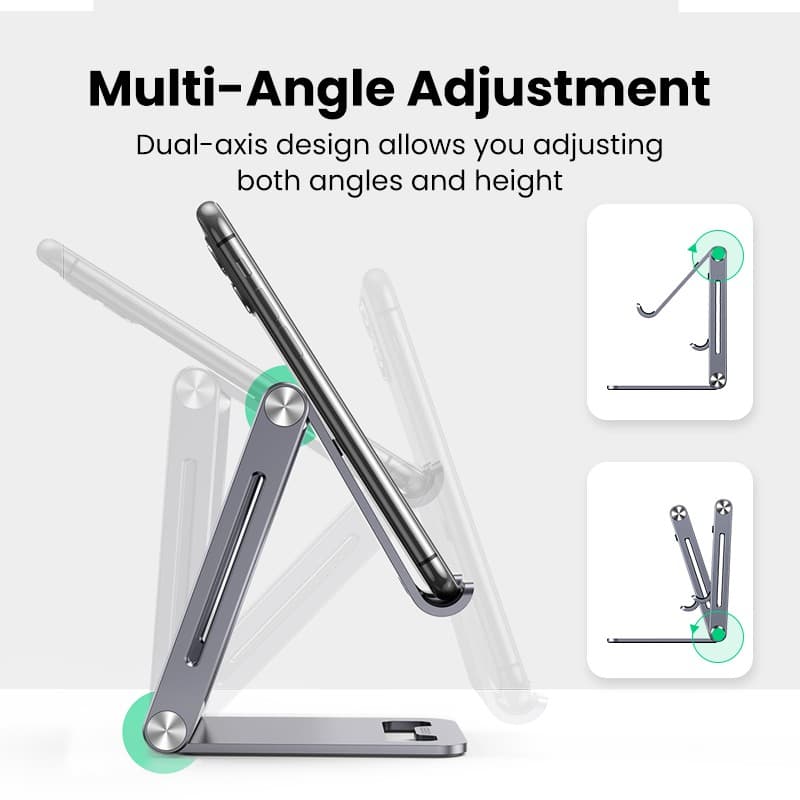 UGREEN ที่ตั้งโทรศัพท์มือถือ แบบอะลูมิเนียม สําหรับ compatible compatible for IPhone 12 Pro Max SE XS XR 8 Plus 11 Samsung Galaxy S20 S10 S9 S8 S7 S6 รูปที่ 4