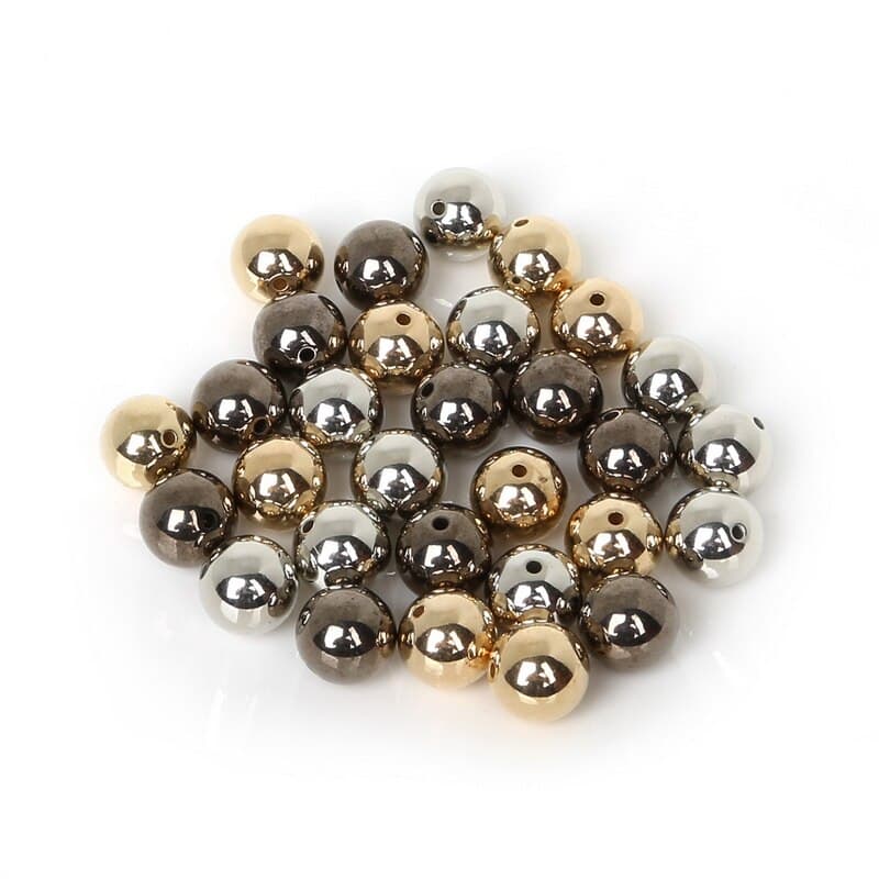 4 6 8 10 12 มม . 30-300 ชิ้น Gold / Gun - Metal Plated Ccb Round Seed Spacer ลูกปัดสําหรับทําเครื่องประดับ Diy Bse009 รูปที่ 4