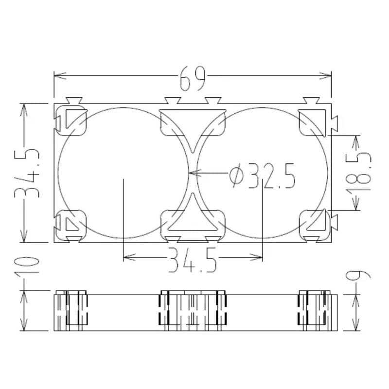 Holder Bracket รางแบตเตอรี่ 26650-26700 32650-32700 32140-33140 แบบ 2-3 ช่อง รูปที่ 3