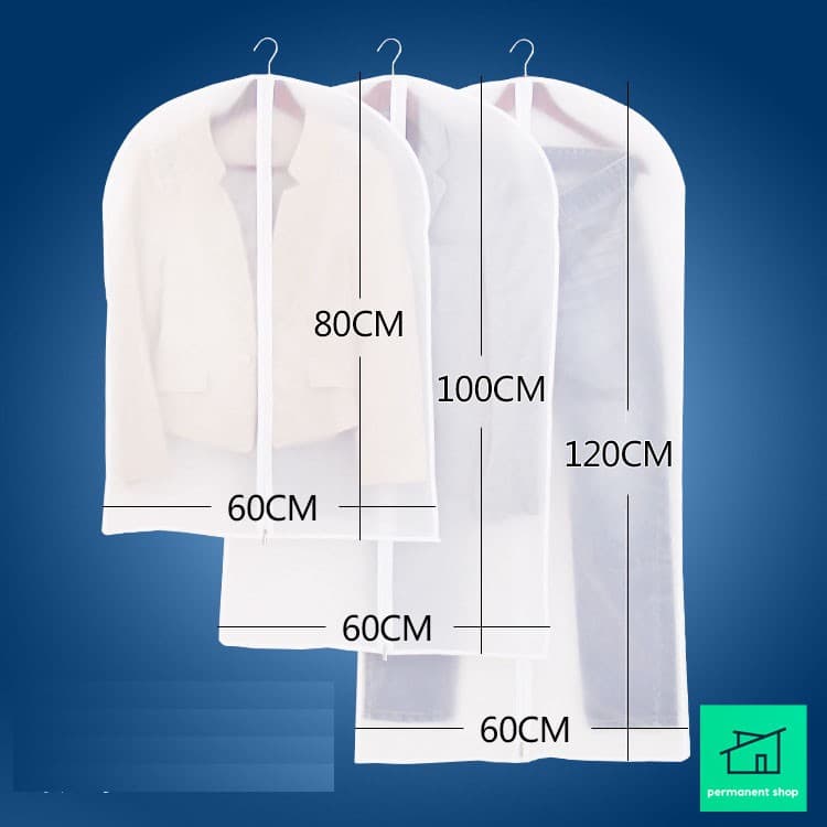 ถุงคลุมเสื้อ แบบซิป ที่ใส่สูท ป้องกันฝุ่นเกาะเสื้อผ้าที่เก็บไว้ รูปที่ 8
