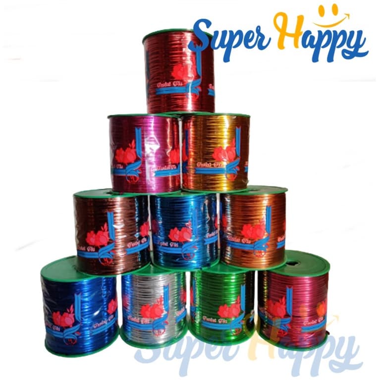 ริบบิ้นลวดม้วนจัมโบ้ 360 หลา ลวดสี ลวดมัดโบว์ ลวดมัดถุงขนม รูปที่ 2