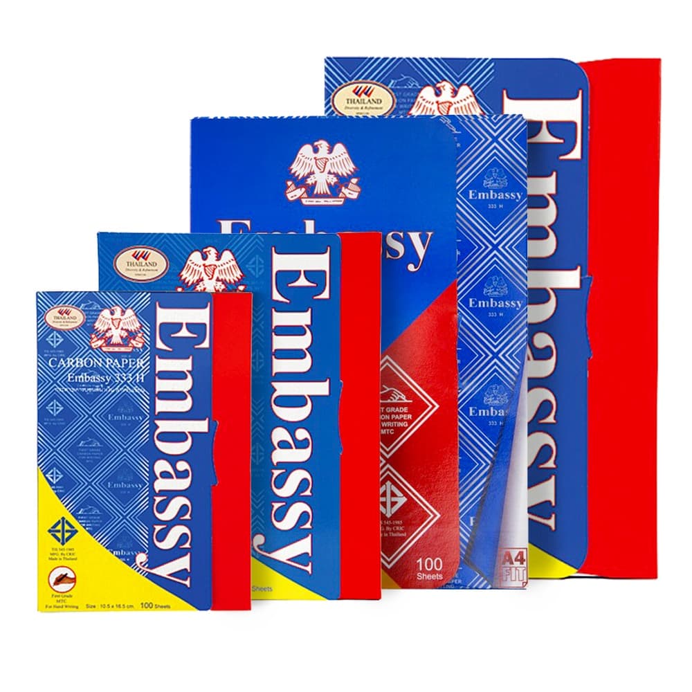 กระดาษคาร์บอน กระดาษก๊อปปี้  สีน้ำเงิน Embassy (100แผ่น) No.333H แผ่นคาร์บอน Carbon Paper [S24]