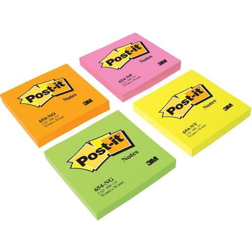 Post-it กระดาษโน๊ต 3M ขนาด 3x3" คละสี รูปที่ 1