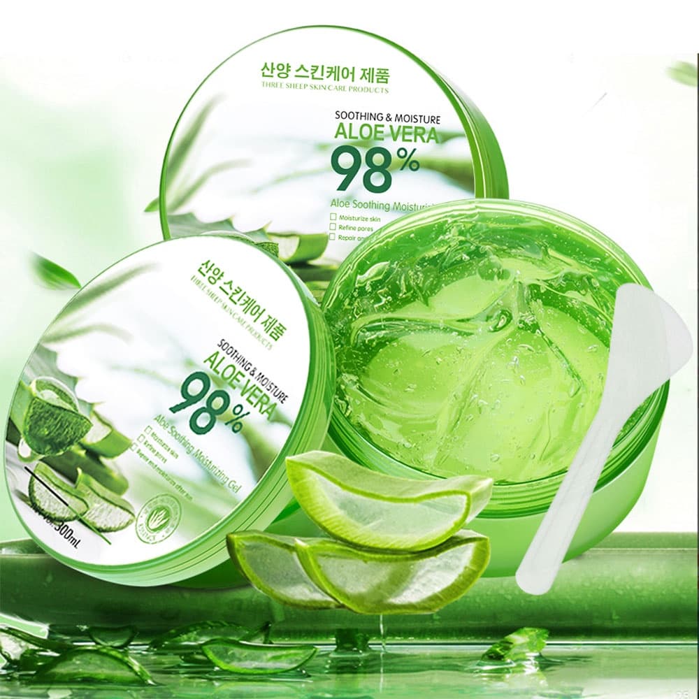 Aloe Vera Gel 98% 300g เจลว่านหางจระเข้ ชุ่มชื้น ซูทติ้ง หลังแดด สำหรับผิวแพ้ง่าย ซึมซาบไว ไม่เหนียว ลดรอยสิว รูปที่ 2