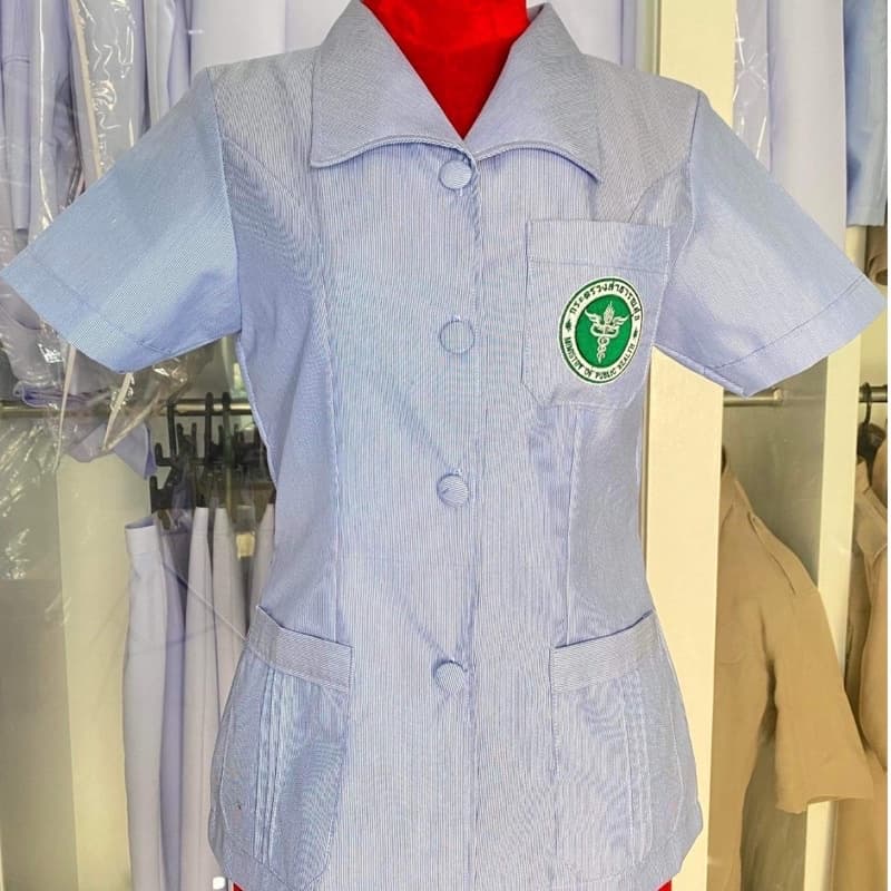 เสื้อฟ้าสาธารณสุข คอปีกนก รูปที่ 6