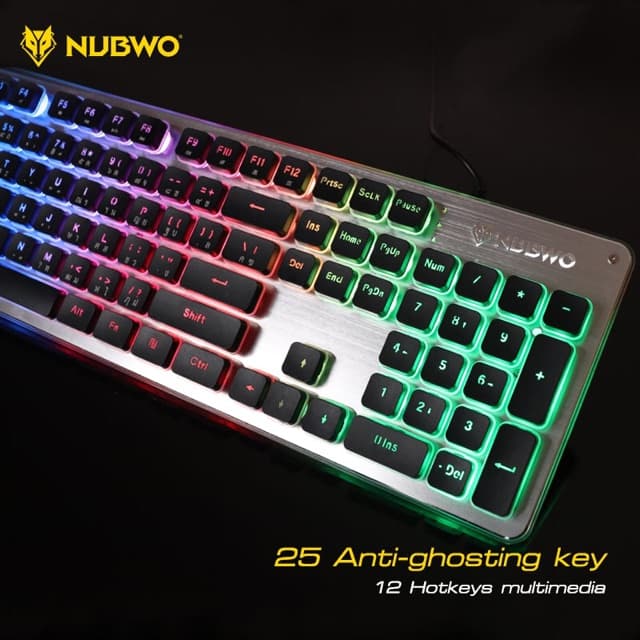 คีย์บอร์ดเกมมิ่ง NUBWO NK32 คีย์บอร์ด เกมมิ่ง Rubber Dome Switch FORTUNE ประกันศูนย์ 1 ปี รูปที่ 4