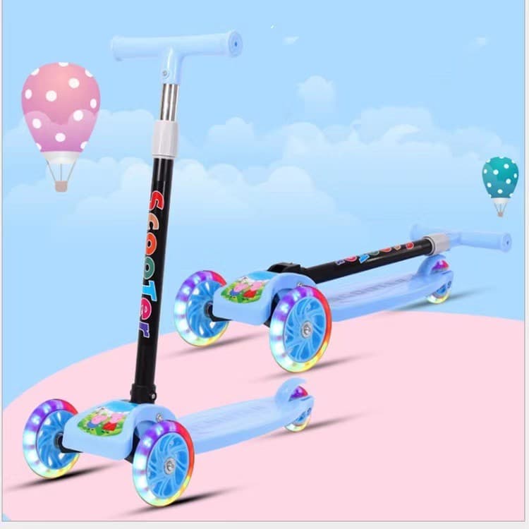Scooterเด็ก สกู๊ตเตอร์ส สกู๊ตเตอร์เด็ก3ล้อ ปรับความสูงได้ 3ระดับ ข้างต้น3สกู๊ตเตอร์กันลื่นขาเดียวเด็กทารก รูปที่ 2
