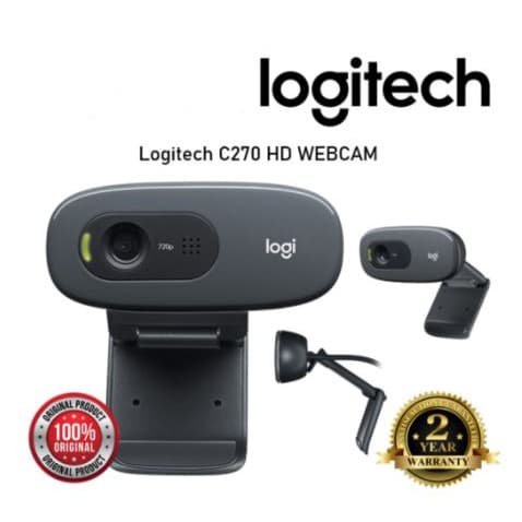 Logitech C270 Webcam กล้องเว็บแคมสำหรับวิดีโอคอล HD 720p/30fps ปรับแสงได้อัตโนมัติ ไมค์ตัดเสียงรบกวนในตัว รูปที่ 2