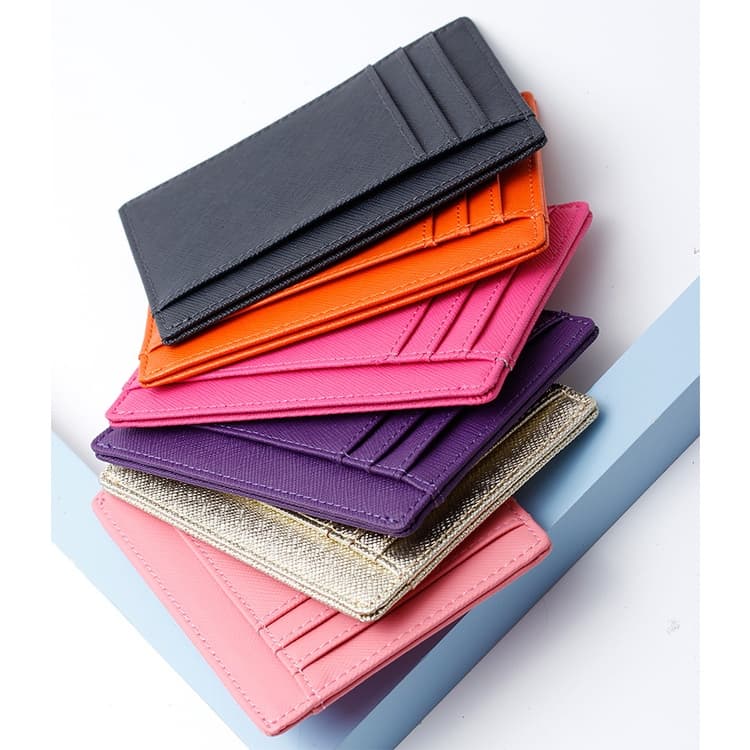 card holder หนังวัวแท้คุณภาพดี ซองหนัง กระเป๋าบัตร ซองบัตร Card Holder Mini Wallet Saffiano S5-58 รูปที่ 9