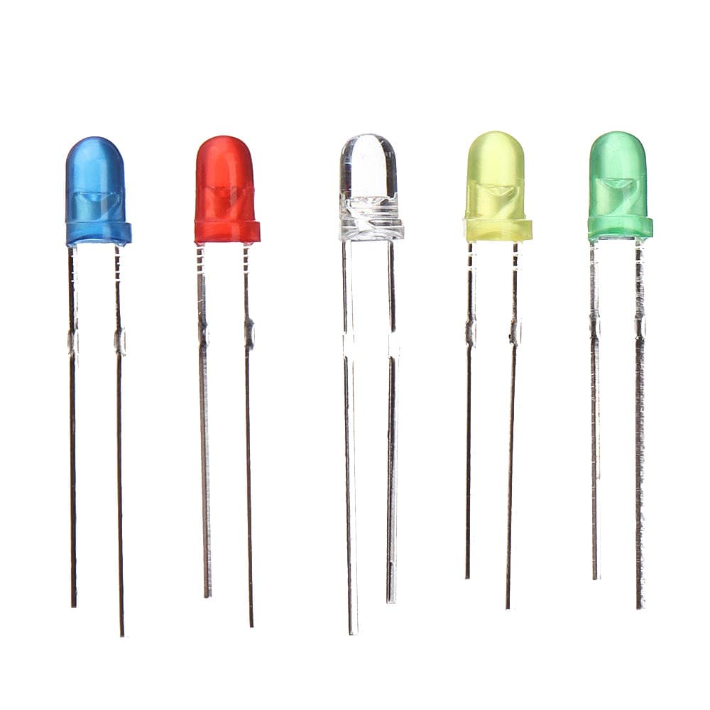 LED กลม 1.8mm 3mm 5mm UV IR ขาว ฟ้า เขียว เหลือง แดง ส้ม ยูวี White Blue Green Yellow Red F3 F5 ไดโอดเปล่งแสง รูปที่ 4