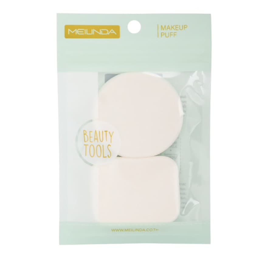 MEILINDA Dual Soft Powder Puff พัฟแต่งหน้า รุ่น แพ็คเดียว หรือคู่ เหลี่ยม กลม รูปที่ 2