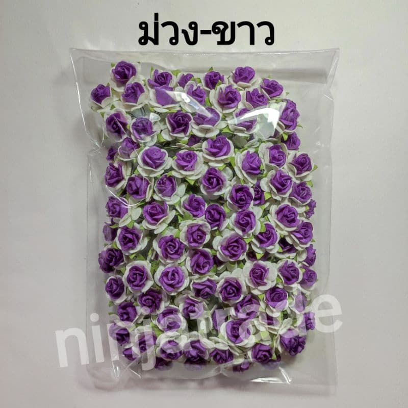 ดอกกุหลาบมินิโรส ดอกกระดาษสาไซต์ M ขนาด 2 ซม. มีให้เลือก22สี รูปที่ 7