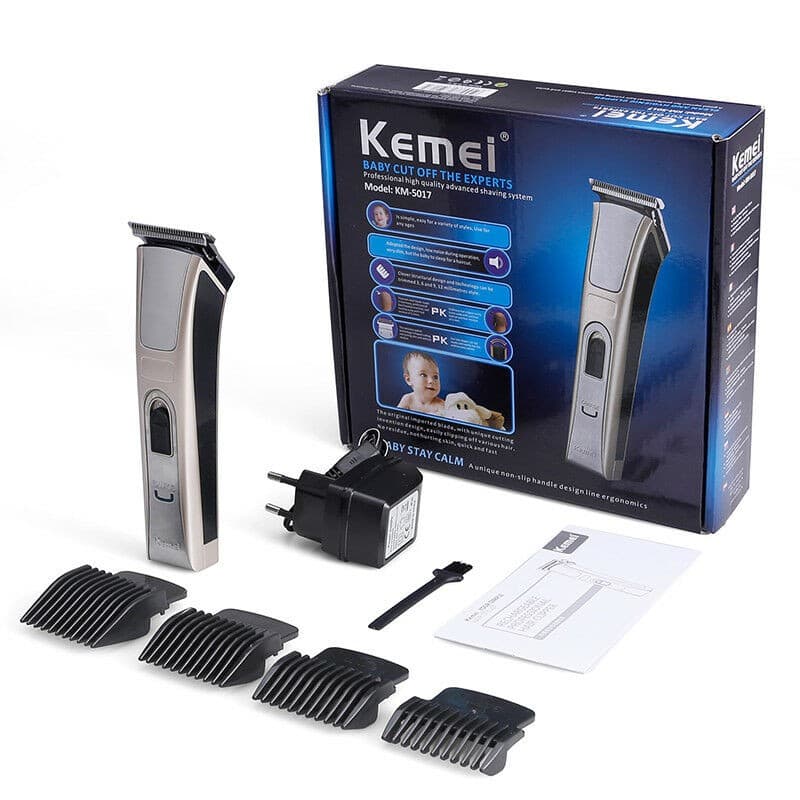 [9.15 ใส่โค้ด PSKX149 ลดเพิ่ม 25%] KEMEI รุ่น KM-5017 บัตตาเลี่ยนตัดผมไร้สาย พร้อมที่รองหวี 4 ชิ้น