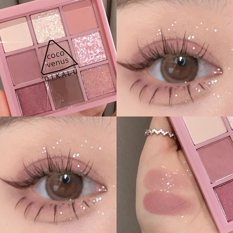 DIKALU COCO VENUS พาเลทอายแชโดว์ 9 สี โทนชมพูนู้ด เนื้อดินน้ำมัน ใยไหม แมทประกายชิมเมอร์ สีสวย ติดทน Eye Shadow รูปที่ 1