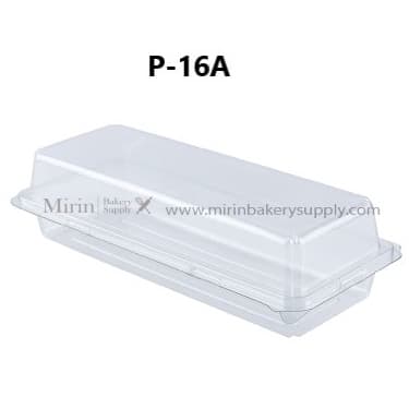กล่องเบเกอรี่ P-16A PET ฝาพับใส ขนาดขอบใน 7.6x21cm / แพ็ค 50 ใบ รูปที่ 1