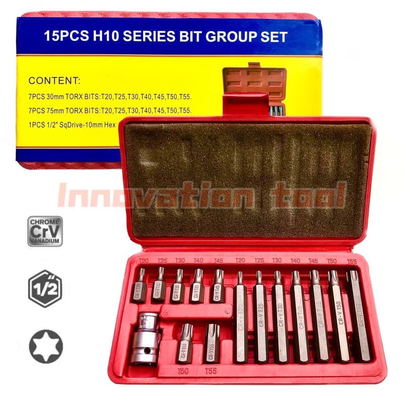ชุดประแจ หกเหลี่ยม หัวดาว ชุดบล็อก บล็อกH บล็อกT 15PCS รูปที่ 1
