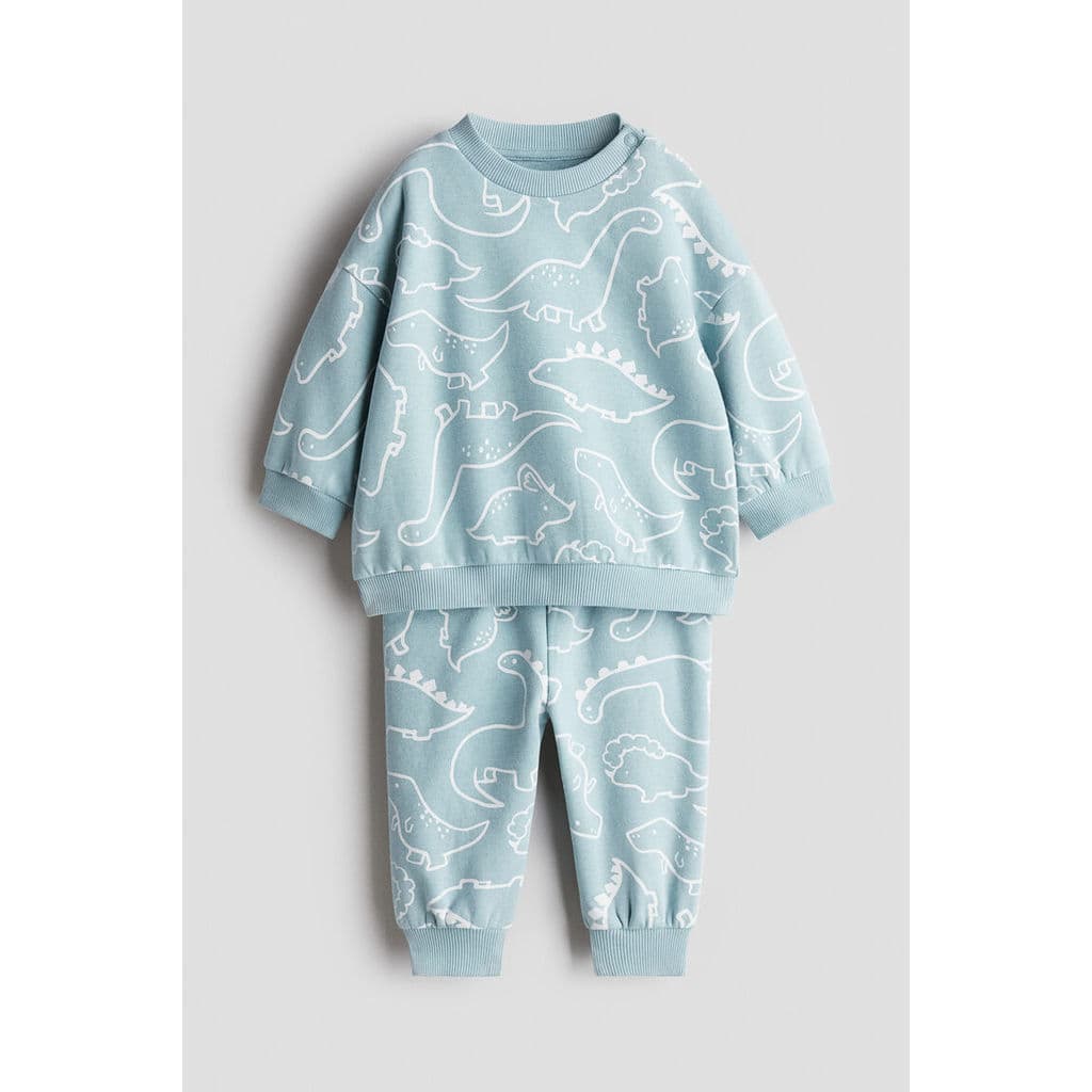 H&M ชุดเสื้อสเวตเตอร์พิมพ์ลายสองชิ้น พร้อมด้านในขนฟู Infants 2-piece printed brushed-i 1292690_3 รูปที่ 6