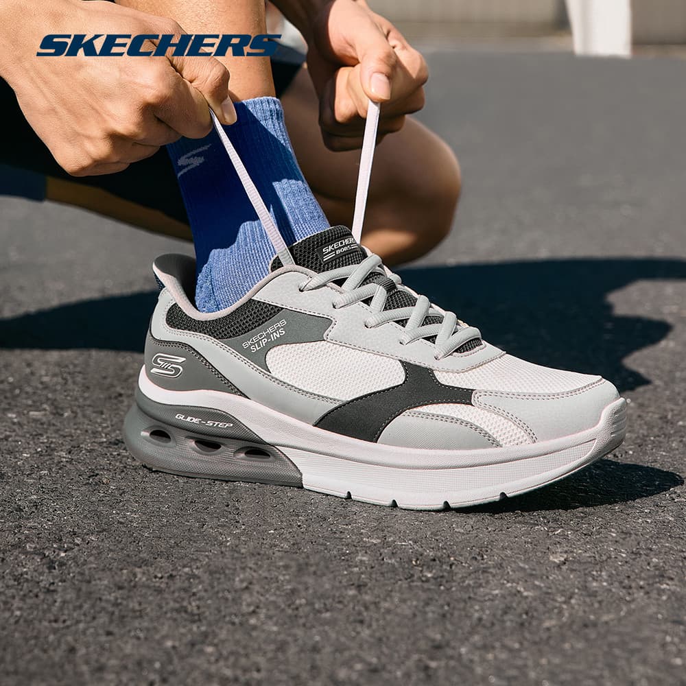 Skechers สเก็ตเชอร์ส รองเท้าผู้ชาย Men Slip-Ins BOBS Arc Waves 2.0 Class Order Casual Shoes - 118342-WMLT Memory Foam รูปที่ 1