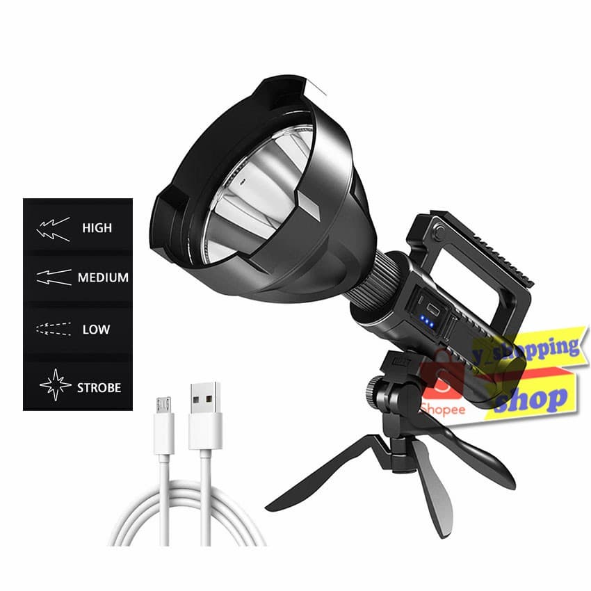 ไฟฉายแรงสูง 4 โหมด W-590 USB Rechargeable 20w รูปที่ 1